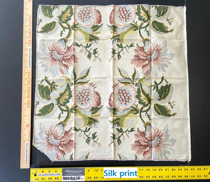 17 Berkbox66 26"x 26" Scalamandre Botanical Silk Print Large Pattern