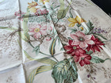 20 Berkbox66 28"x 1.2yard Scalamandre Floral 100% Silk Print Pink Red Yellow flowers on White