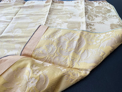 22 Berkbox66 27"x27" Square Scalamandre Silk Damask Beige Botanical