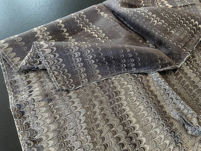 25 Berkbox66 SQUARE 27"x27" Scalamandre Ebru Silk Weave Smoke Marbled Paper Silk Jacquard Texture Black MSRP USD 424/Y