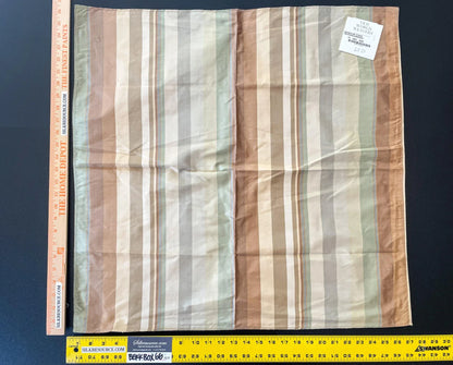 27 Berkbox66 27"x 27" Square Scalamandre JACQUELINE STRIPE GREEN/GOLD/BRONZE Stripe MSRP USD192/y