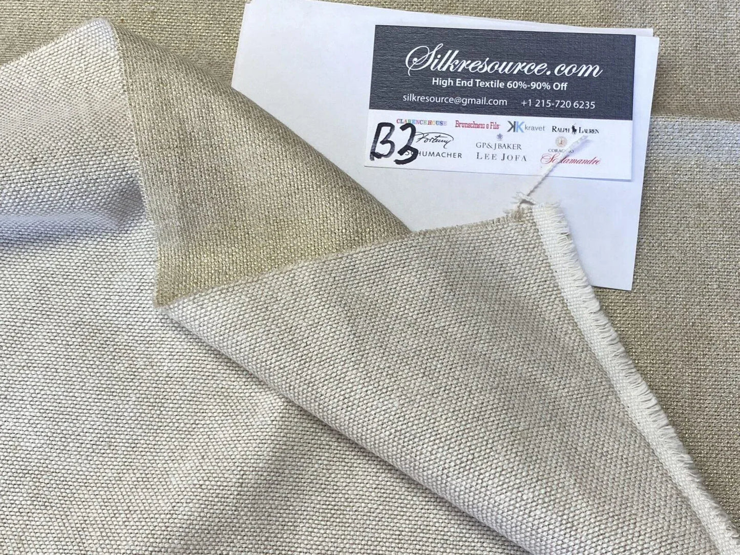 15 Berkbox3 Scalamandre 2.4 Yards White/tan Solid