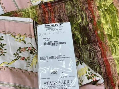 2yds14" Scalamandre Edmond Petit Fersen French Pink Silk Lampas MSRP USD 1800/Y