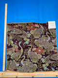 Square Jacquard by Claridge Textile  Crane Tapestry Upholstery Fabric in Plum Brown Green Birds Floral MSRP 300+/y