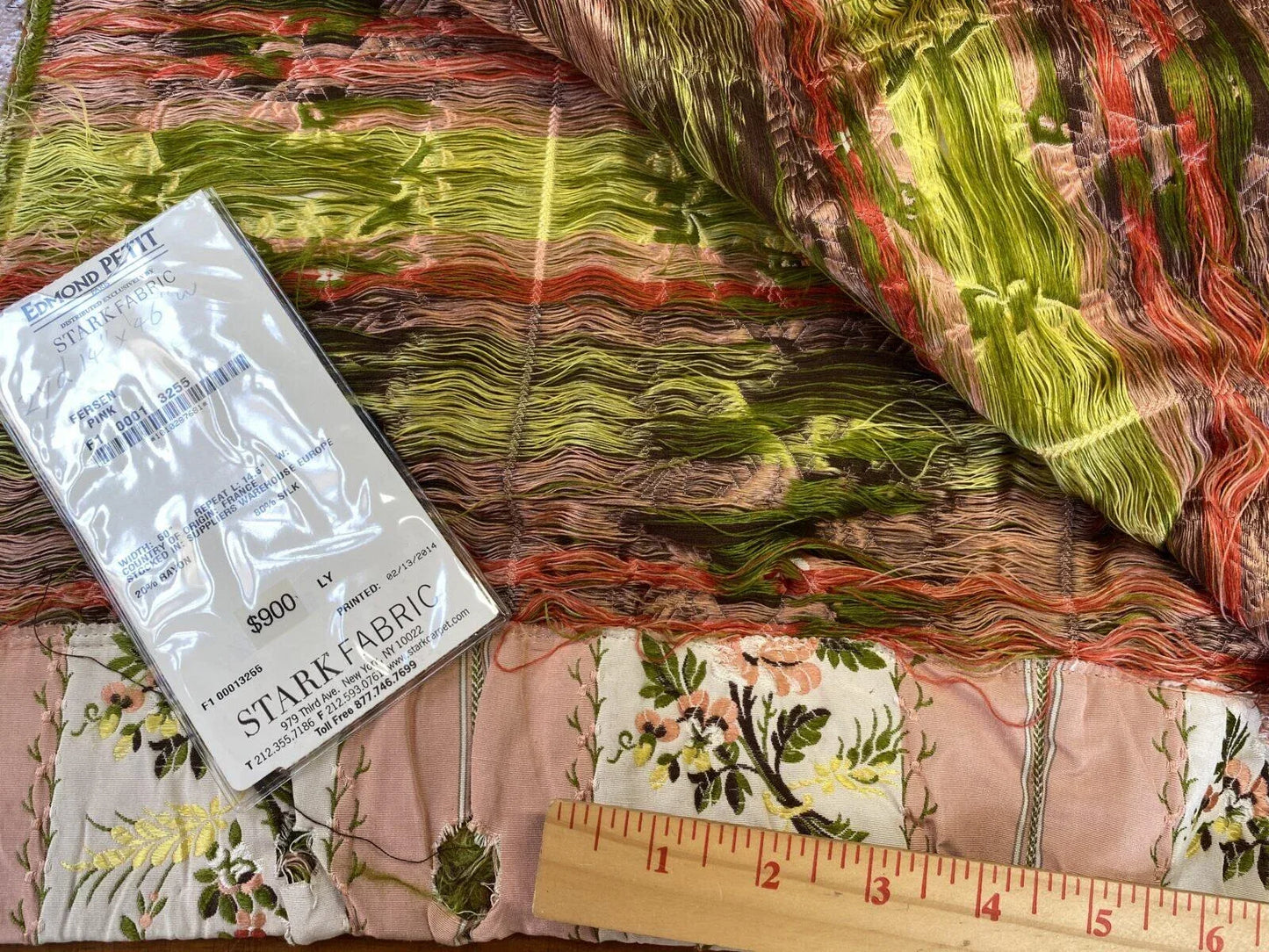 2yds14" Scalamandre Edmond Petit Fersen French Pink Silk Lampas MSRP USD 1800/Y
