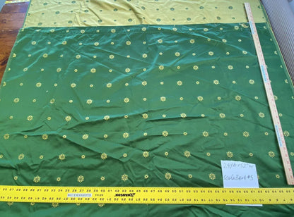 2.4ydx52"w Scalamandre Emerald Green Yellow Sunflower Medallion Silk Lampas White House