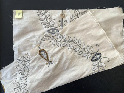 36 Berkbox66 15"x14" Square Scalamandre Floral Embroidery White Gray