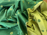 2.4ydx52"w Scalamandre Emerald Green Yellow Sunflower Medallion Silk Lampas White House