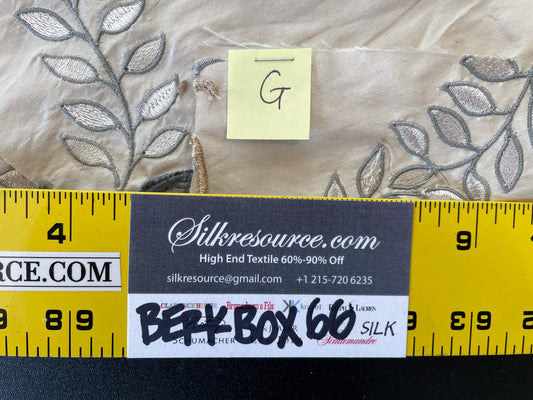 38 Berkbox66 15"x14" Square Scalamandre Floral Embroidery White Gray