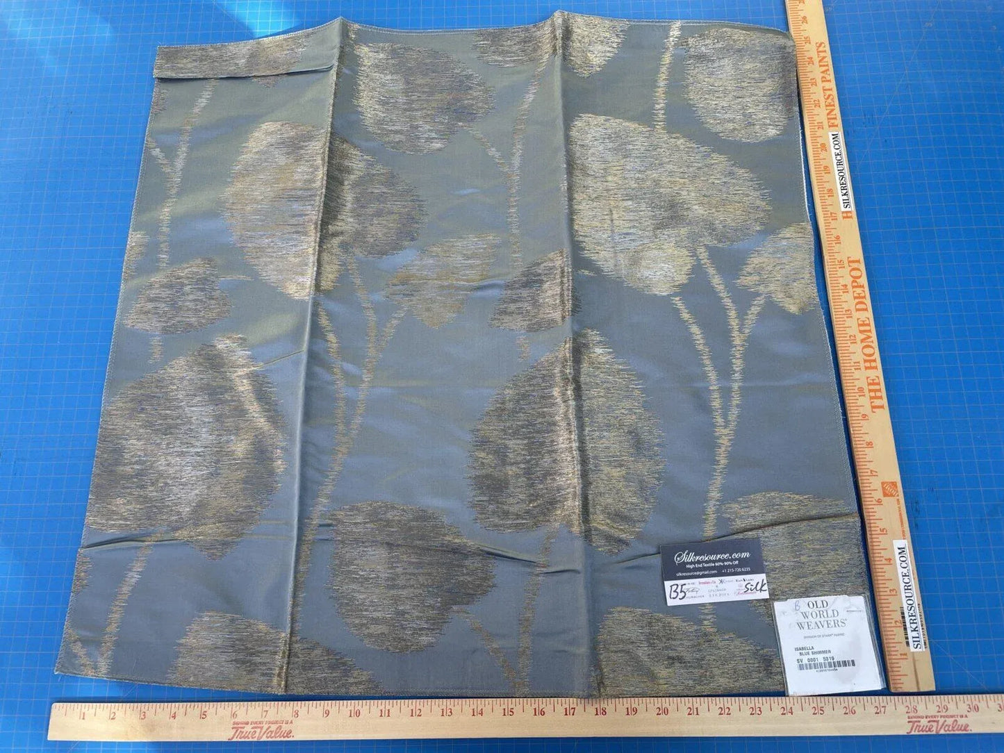 1b Berkbox5 Scalamandre Silk Square Isabella Blue Shimmer MSRP USD 428/Y