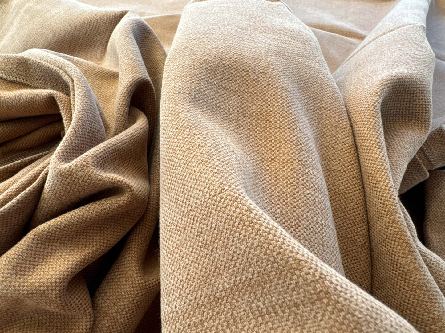 2 EV38 Scalamandre  Caliedo Avana Brown Cotton Linen Solid 2.4yd