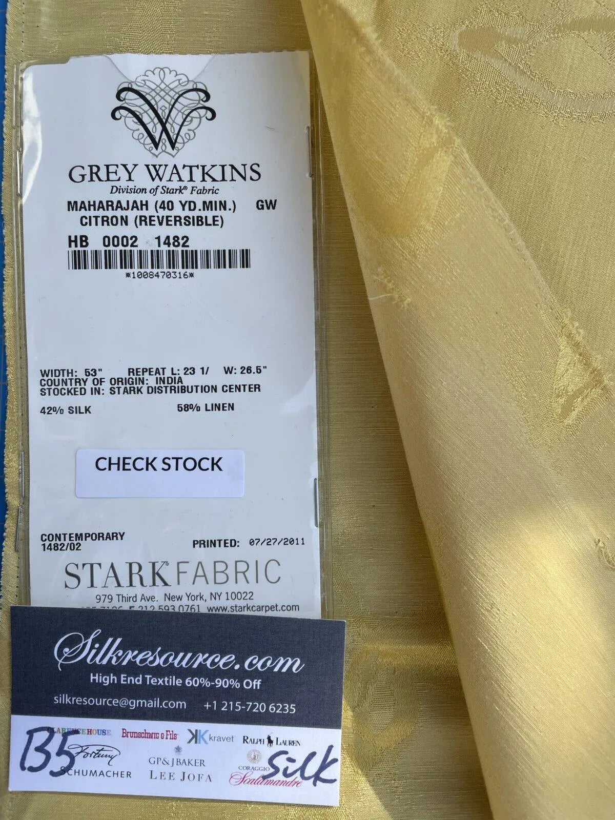 2 Berkbox5 Scalamandre Silk Square Maharajah Yellow