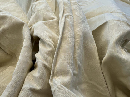 3 EV38 Scalamandre Petite Fleur Strie Cream Floral Small Scale Strie 2.4y MSRP USD318/y