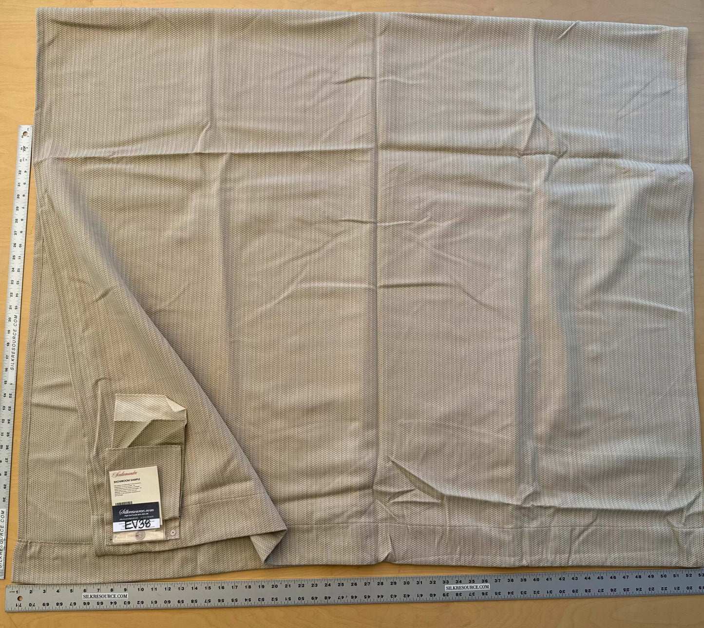 4 EV38 Scalamandre Strie Small Scale Solid Light Brown 2.4y