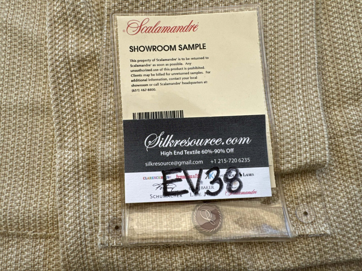 4 EV38 Scalamandre Strie Small Scale Solid Light Brown 2.4y