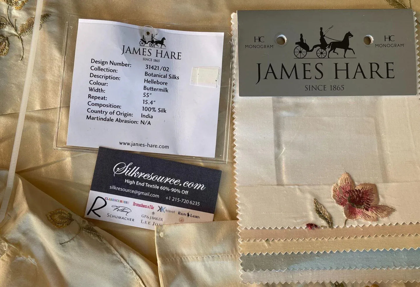 9 Boxr Scalamandre 2.4y James Hare Silk Embroidery Square Showroom Sample
