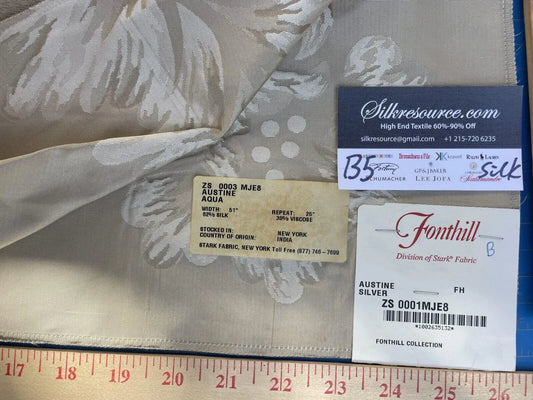 23b Berkbox5 Scalamandre Silk Square  Austine Silver