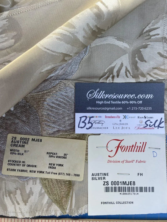 23d Berkbox5 Scalamandre Silk Square  Austine Silver