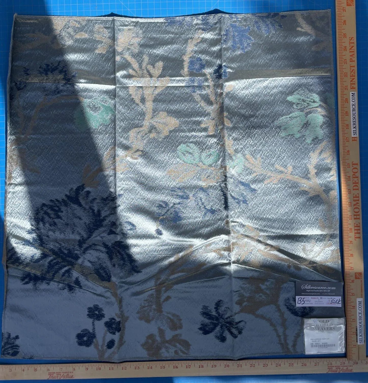 25b Berkbox5 Scalamandre Silk Square Mallorcan Garden Blue Jay