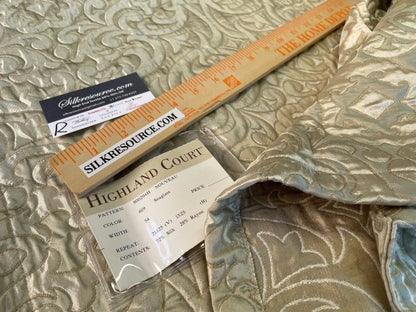 11 Boxr 2.4yds Highland Court Nouveau In Seaglass Quilted Silk Tapestry MSRP About $300/y