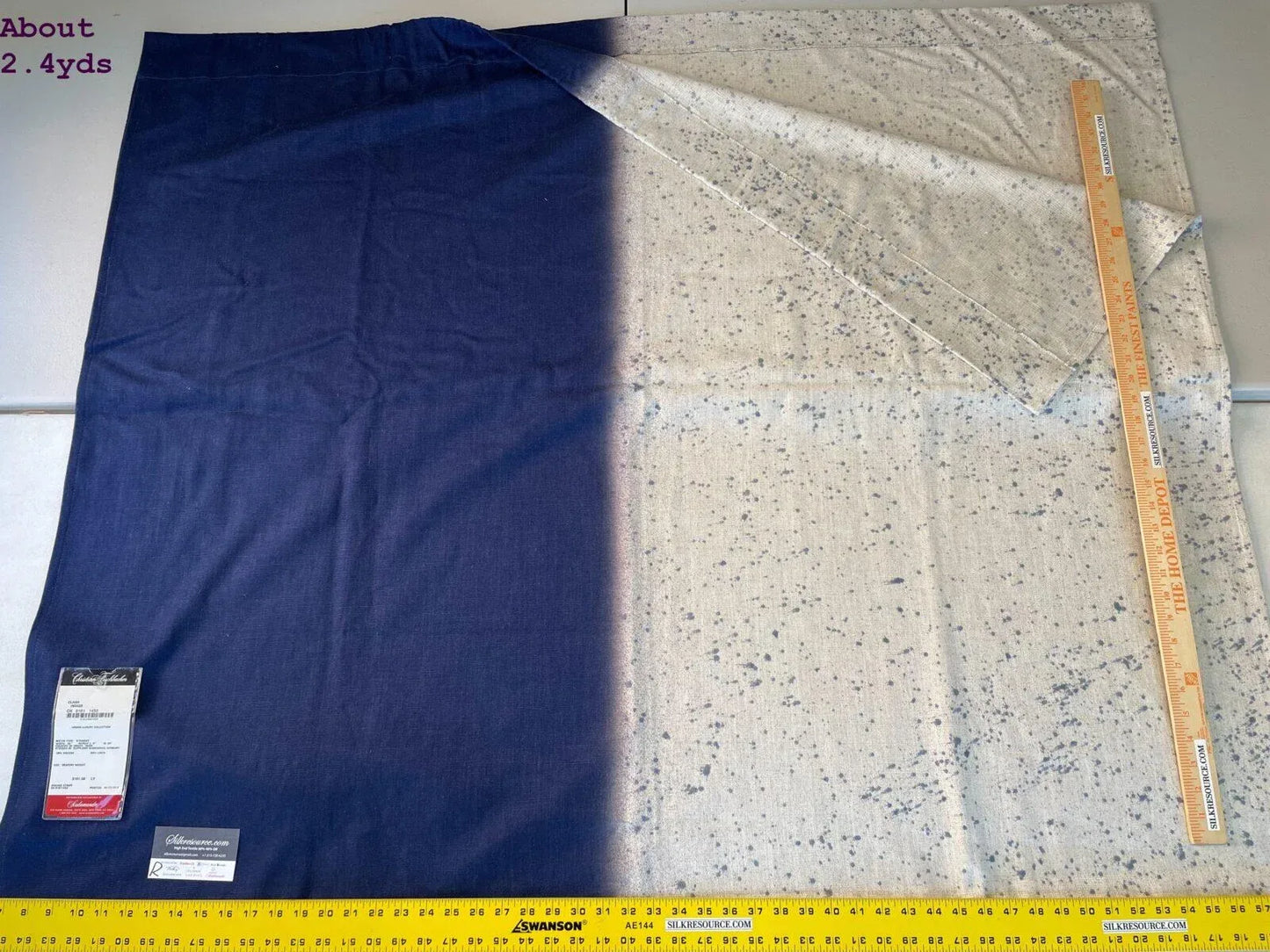 12 Boxr Scalamandre 2.4y Clash Indigo Blue Hand Dyed Textile Heavy MSRP USD 363/Y