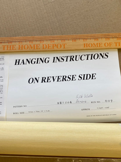 By yard Scalamandre Silk Walls Banana Wallpaper Silk on Paper Trimmed Plain Solid Texture MSRP USD 130/yard