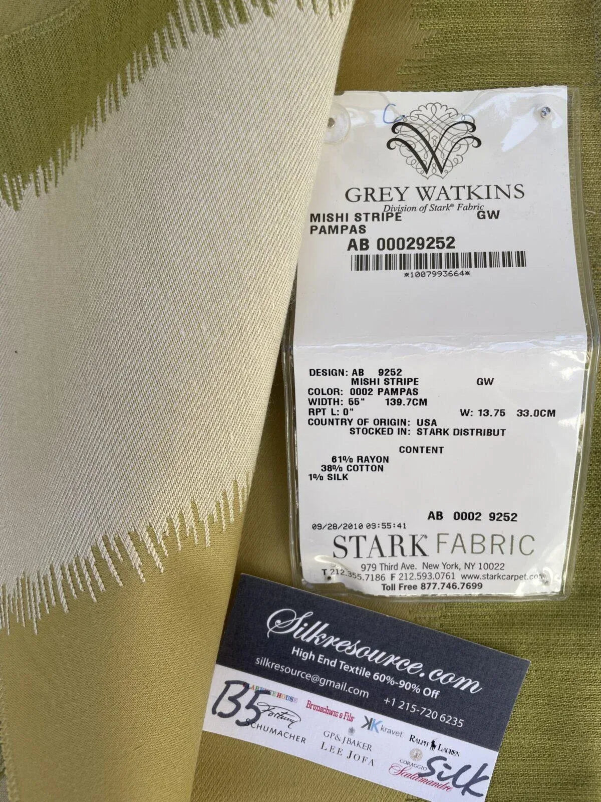 27c Berkbox5 Scalamandre Silk Square Mishi Stripe Pampas