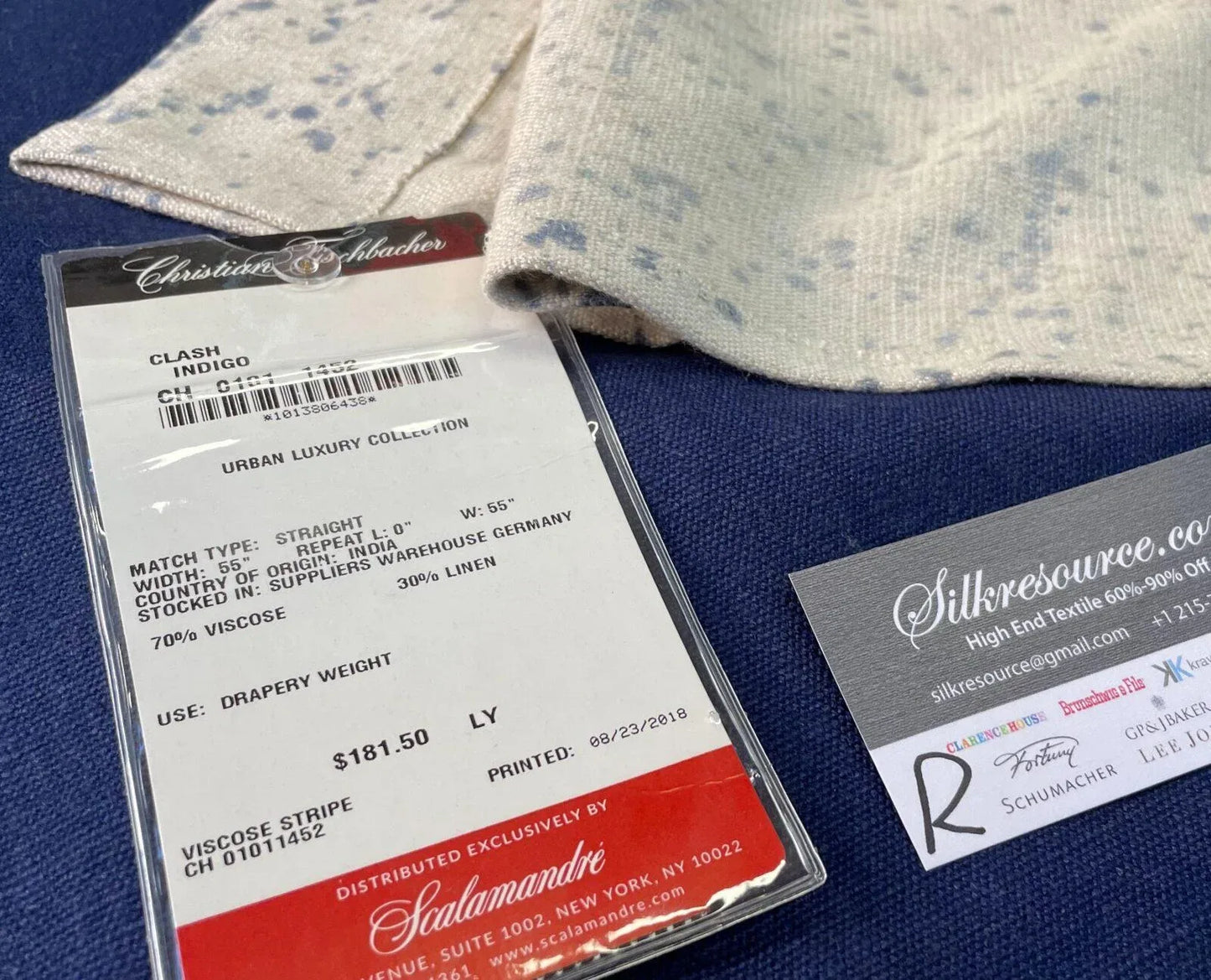 12 Boxr Scalamandre 2.4y Clash Indigo Blue Hand Dyed Textile Heavy MSRP USD 363/Y