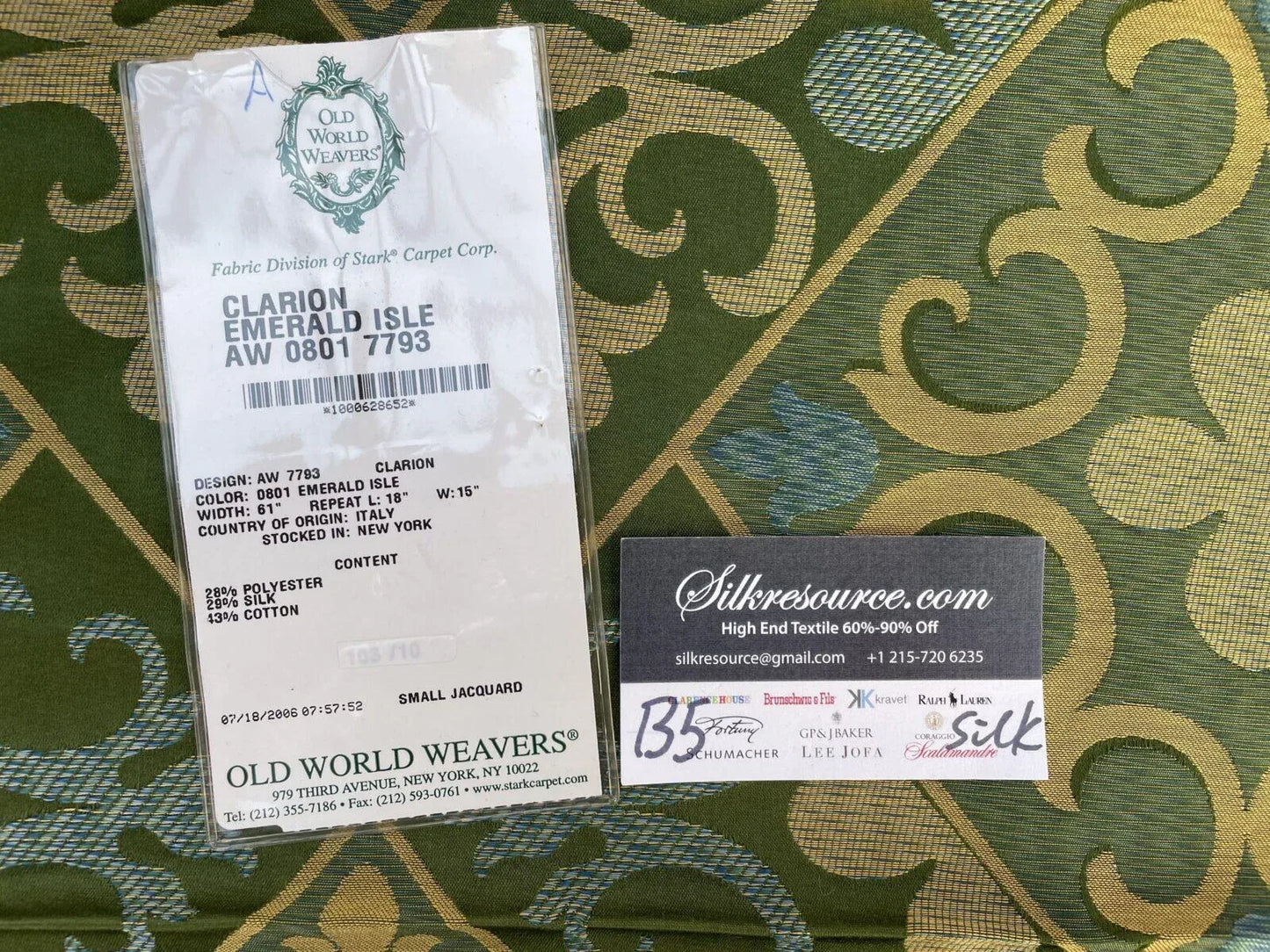 31a Berkbox5 Scalamandre Silk Square Clarion Emerald Isle