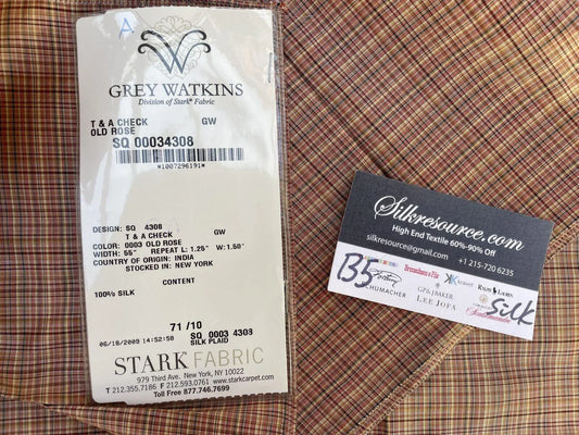 32a Berkbox5 Scalamandre Silk Square T &amp; A Check Old Rose