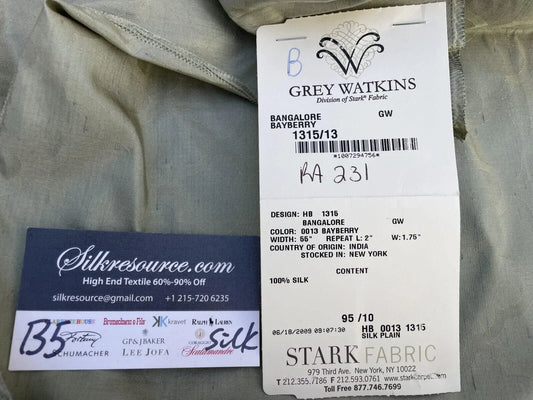 39b Berkbox5 Scalamandre Silk Square Bangalore Bayberry Gray MSRP USD 148/yd