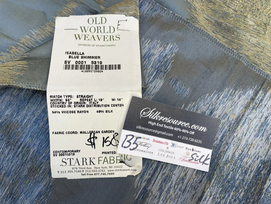 1F Berkbox5 Scalamandre Silk Square Isabella Blue Shimmer MSRP USD428/y