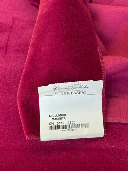 Scalamandre Christian Fischbacher Apollodor Magenta Red High End Velvet Panel Polyester Plain 2yards x 27" wide MSRP USD498/y