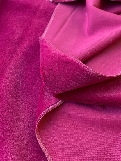 Scalamandre Christian Fischbacher Apollodor Magenta Red High End Velvet Panel Polyester Plain 2yards x 27" wide MSRP USD498/y