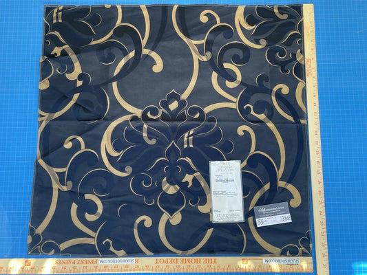 43 Berkbox5 Scalamandre Silk Square Cimarosa Midnight Blue Brown