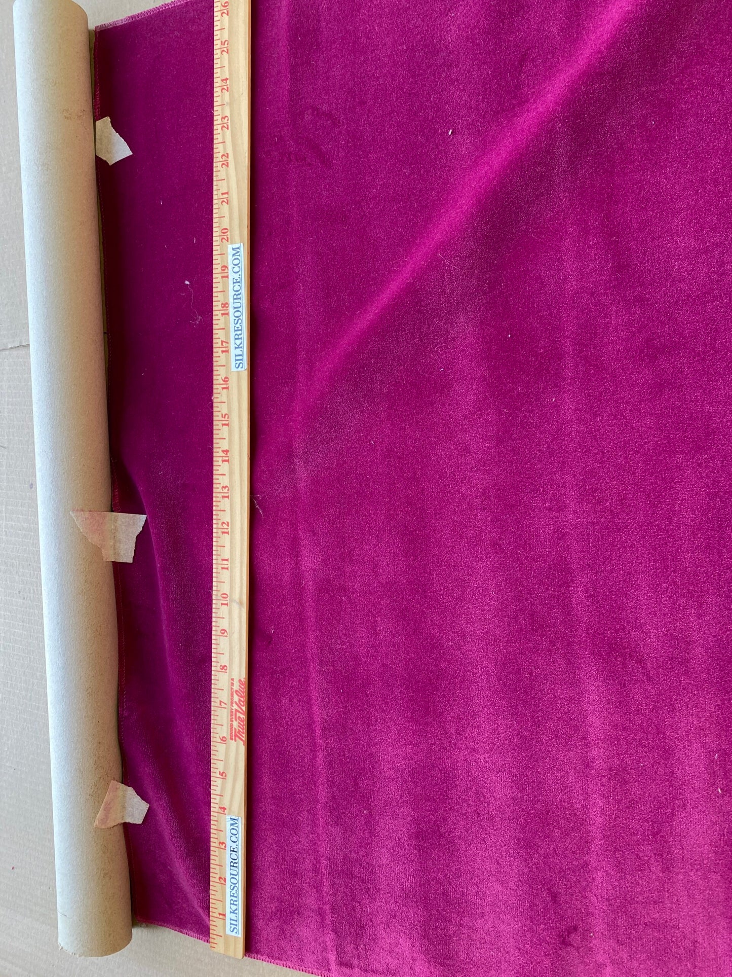 Scalamandre Christian Fischbacher Apollodor Magenta Red High End Velvet Panel Polyester Plain 2yards x 27" wide MSRP USD498/y