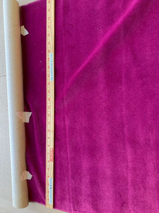 Scalamandre Christian Fischbacher Apollodor Magenta Red High End Velvet Panel Polyester Plain 2yards x 27" wide MSRP USD498/y