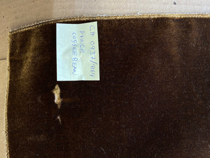 Scalamandre Christian Fischbacher Prince Coffee Bean Deep Brown High End Velvet Panel Texture Solid 1.9yards x 27" wide MSRP USD926/y