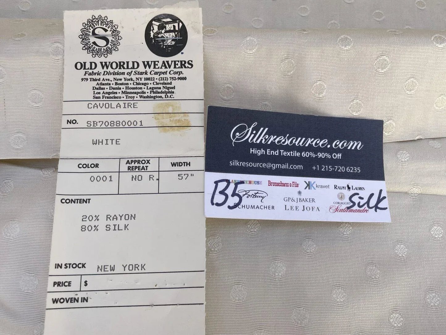 45 Berkbox5 Scalamandre Silk Square Cavolaire White