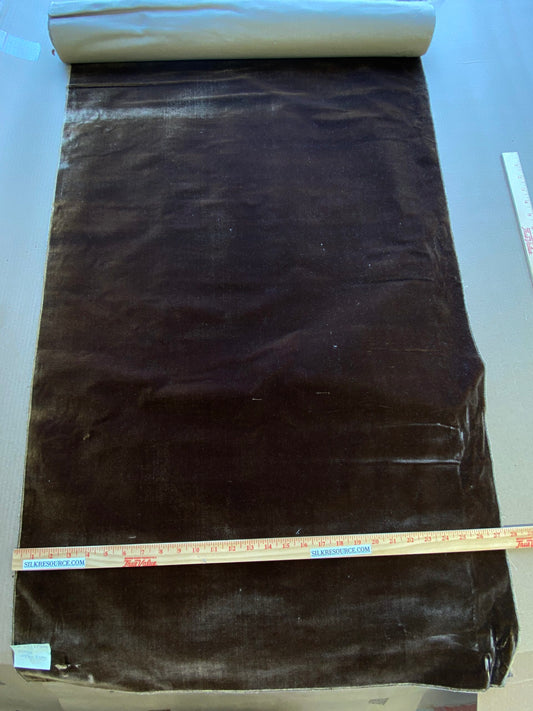 Scalamandre Christian Fischbacher Prince Coffee Bean Deep Brown High End Velvet Panel Texture Solid 1.9yards x 27" wide MSRP USD926/y