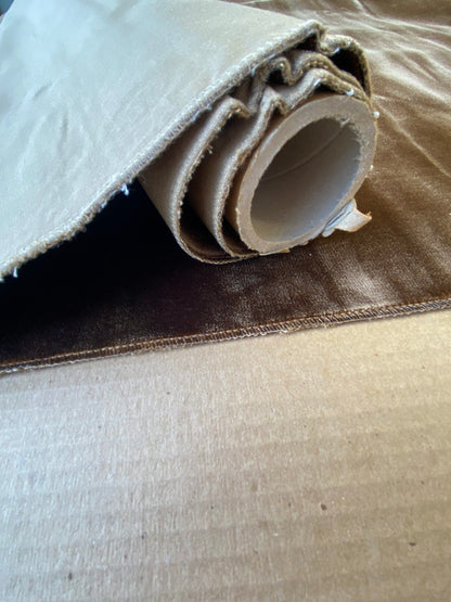 Scalamandre Christian Fischbacher Prince Coffee Bean Deep Brown High End Velvet Panel Texture Solid 1.9yards x 27" wide MSRP USD926/y