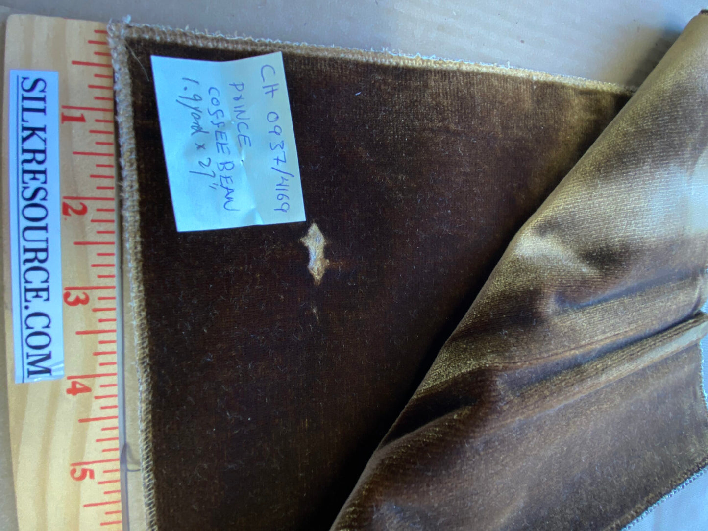 Scalamandre Christian Fischbacher Prince Coffee Bean Deep Brown High End Velvet Panel Texture Solid 1.9yards x 27" wide MSRP USD926/y