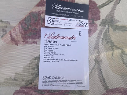 47b Berkbox5 Scalamandre Silk Square Somerset Silk Warp Print Bloom MSRP USD702/Y