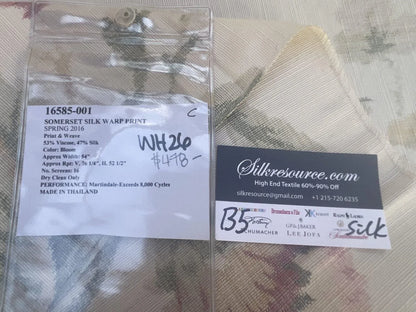 47c Berkbox5 Scalamandre Silk Square Somerset Silk Warp Print Bloom MSRP USD702/Y