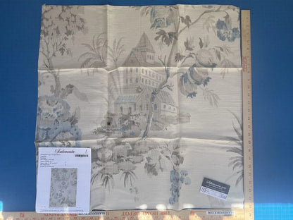 48a Berkbox5 Scalamandre Silk Square Somerset Silk Warp Print Porcelain MSRP USD702/Y