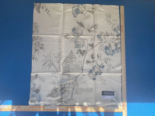 48b Berkbox5 Scalamandre Silk Square Somerset Silk Warp Print Porcelain MSRP USD702/Y