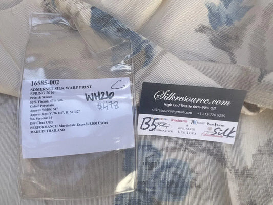 48c Berkbox5 Scalamandre Silk Square Somerset Silk Warp Print Porcelain MSRP USD702/Y