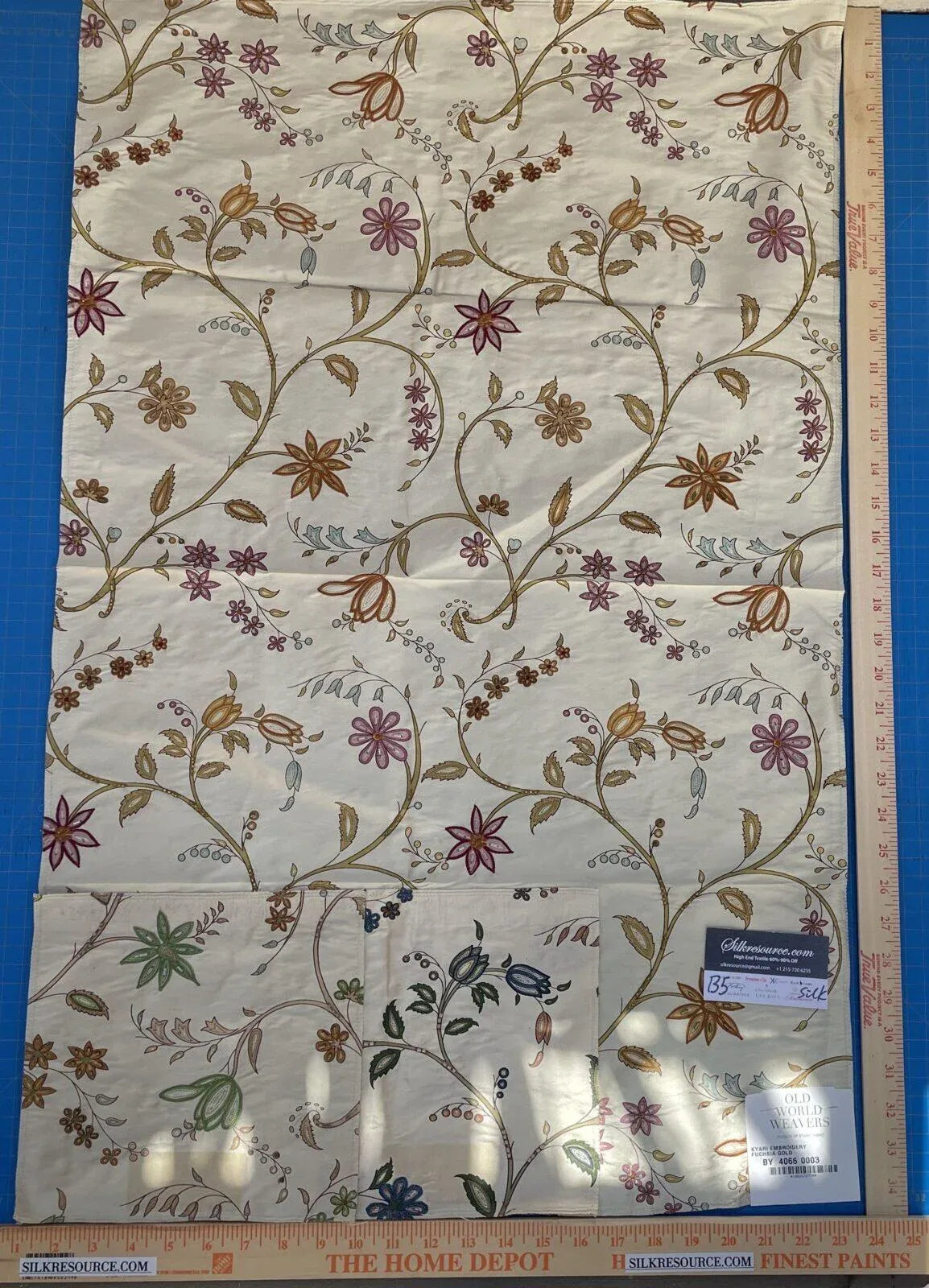 Scalamandre Kyari Embroidery Silk - Fuchsia Gold