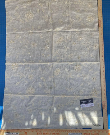 51a Berkbox5 Scalamandre Silk Square Embroidery Stark Fabric Ivory