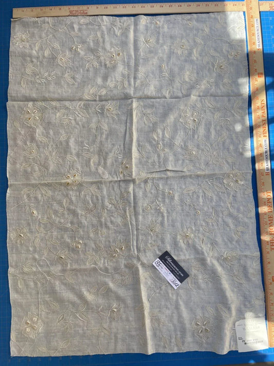 51b Berkbox5 Scalamandre Silk Square Embroidery Stark Fabric Ivory